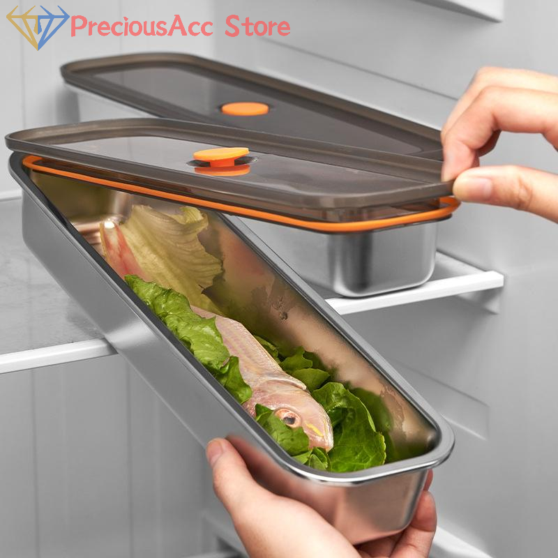 Commercial Kitchen Utensil Organizer - 201 Stainless Steel Fresh-keeping Box Bacon