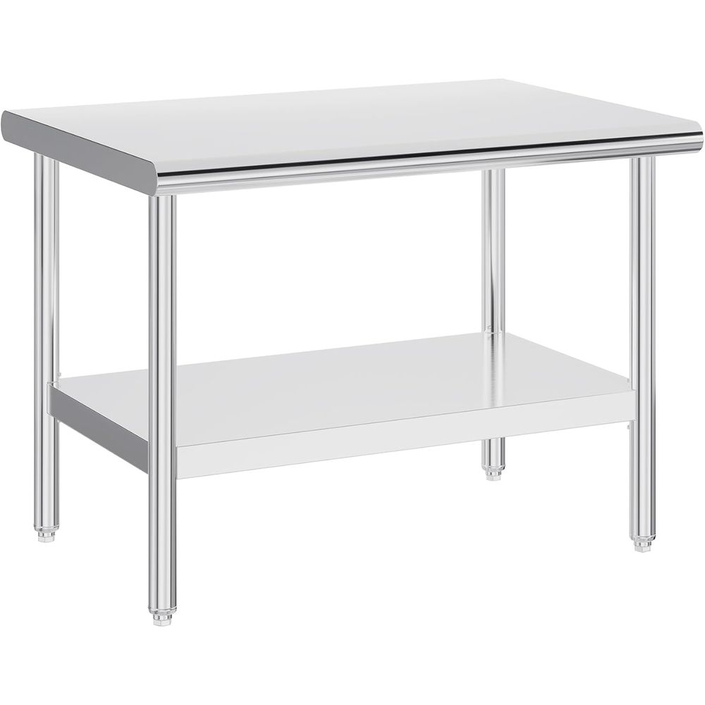 Commercial Kitchen Prep Table - 30x48 Inch Stainless Steel Prep Table
