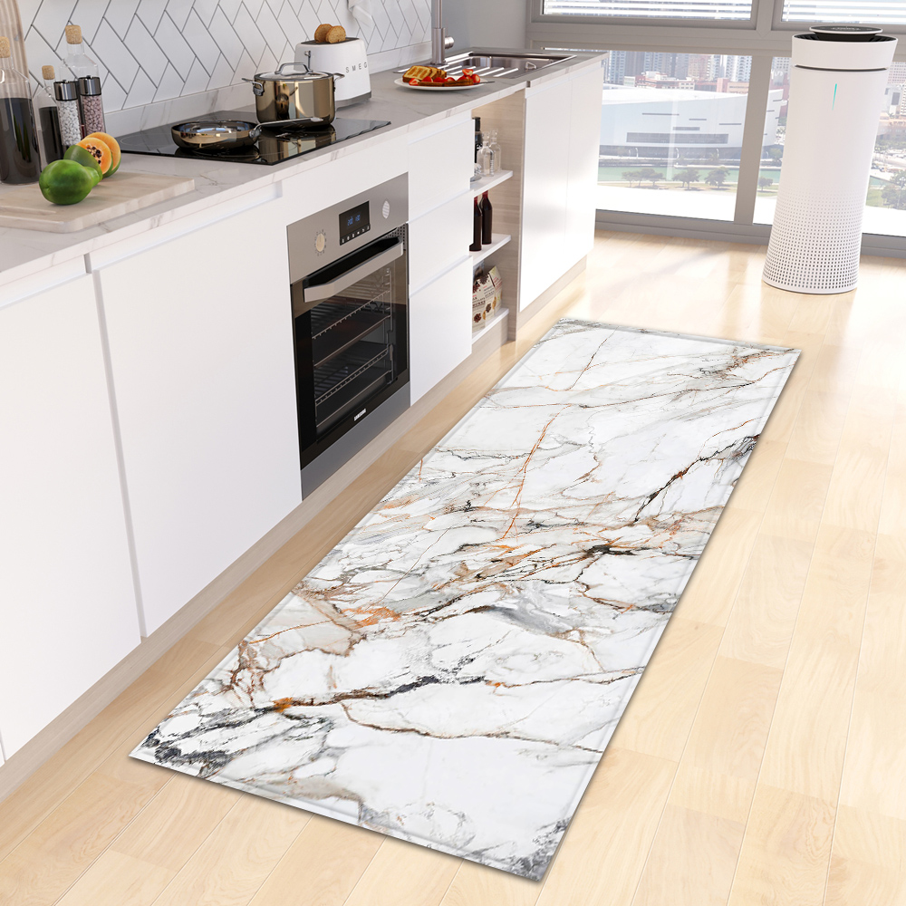 Kitchen Flooring Commercial - VIKAMA Diatomite Simple Marble Long Kitchen