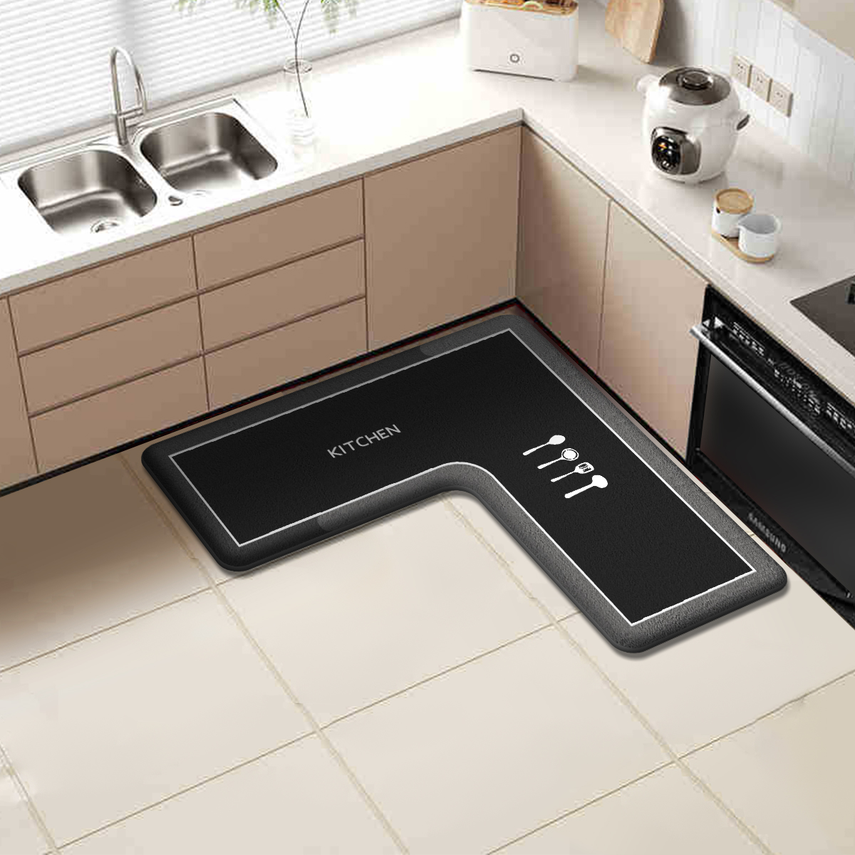Kitchen Flooring Commercial - Flannel kitchen L-shaped carpet restaurant absorbent