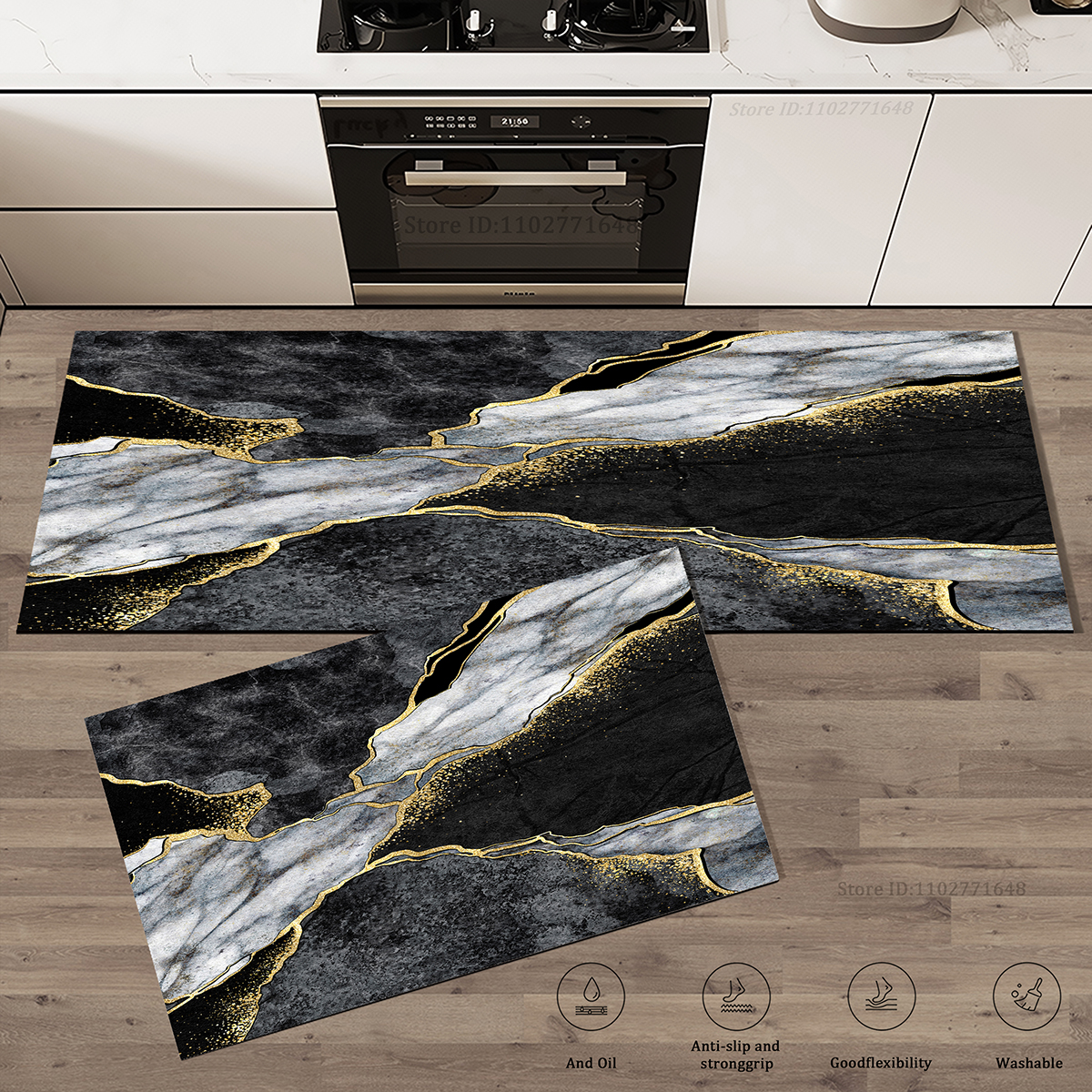Kitchen Flooring Commercial - Marble Pattern Kitchen Absorbent Rugs Doormat