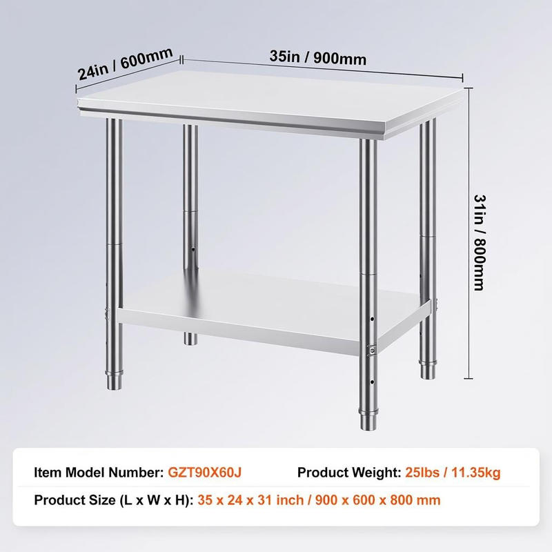 Metal Workstation 900x600x800  - مراجعة Commercial Kitchen Prep Table وسعره
