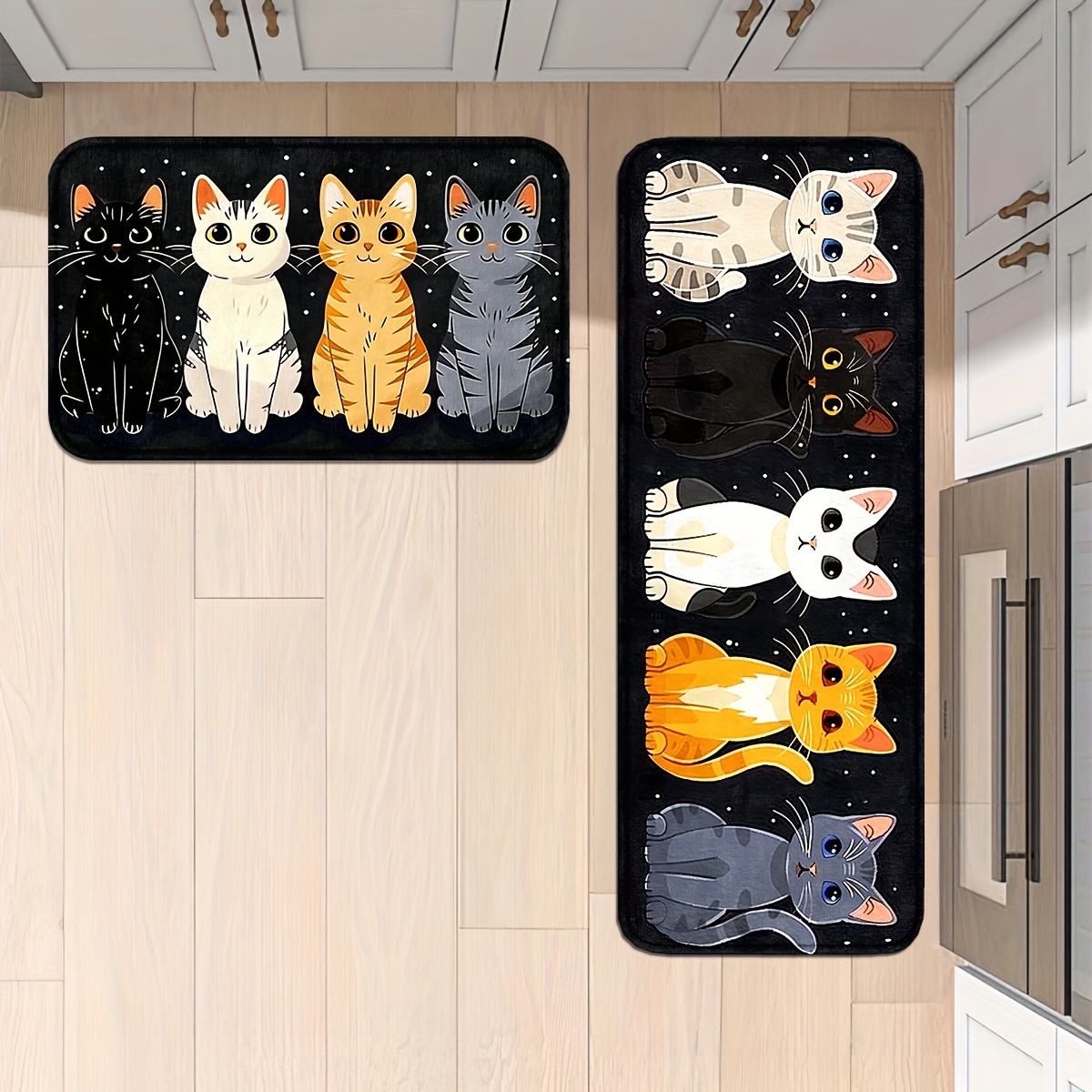 VIKAMA 1pc Cute Kitten Patter  - مراجعة Kitchen Flooring Commercial وسعره