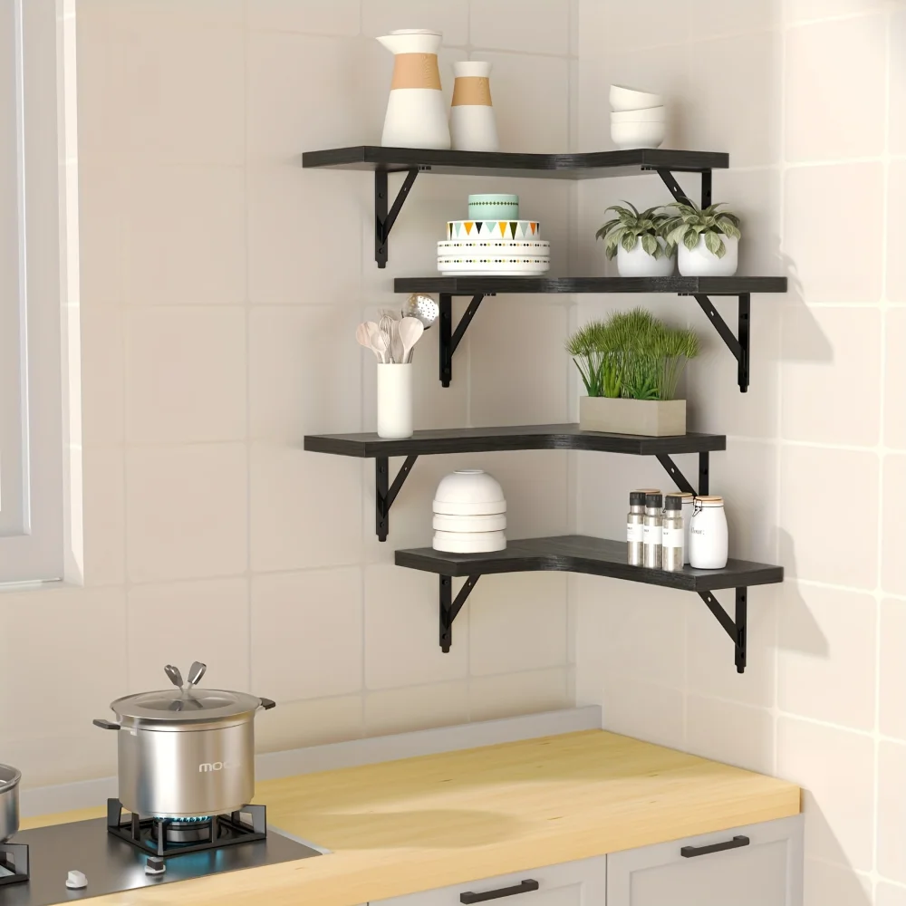 Natural Wood Grain Floating Sh - مراجعة Commercial Kitchen Organiser وسعره
