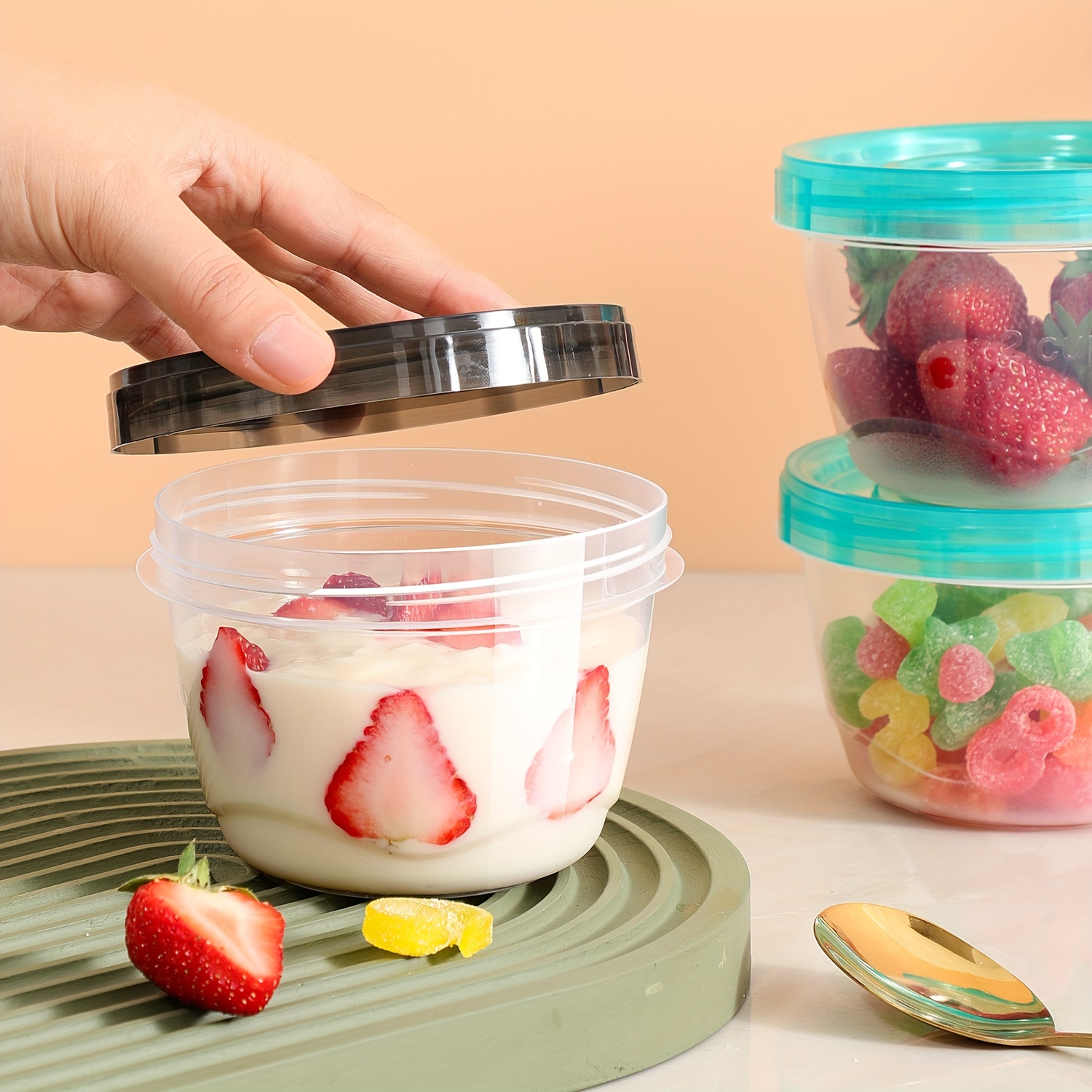 2 Transparent Sealed Food Stor - مراجعة Commercial Kitchen Utensil Organizer وسعره