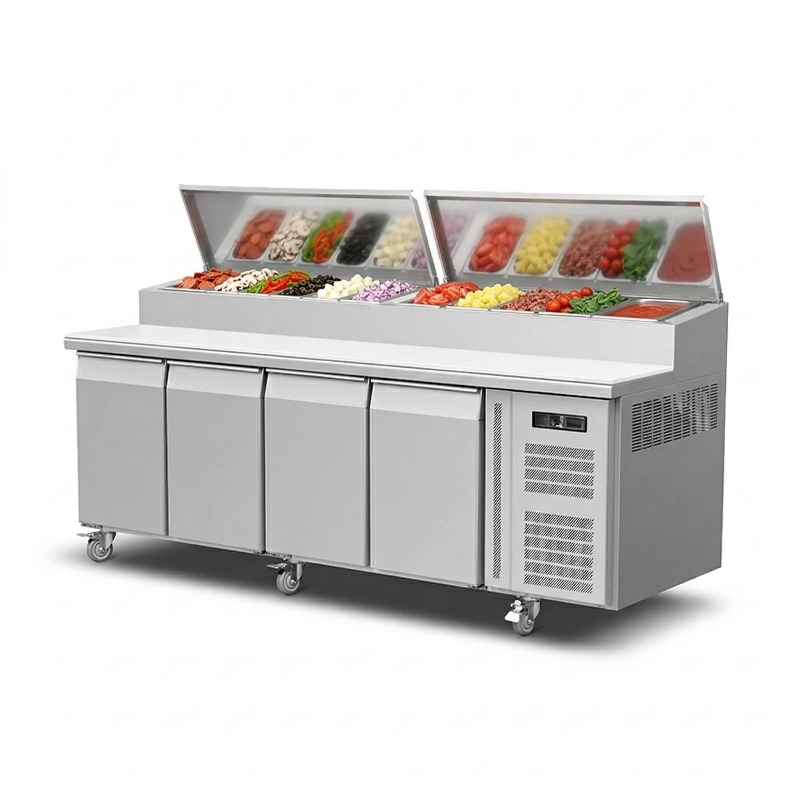 OEM Counter Fridge Sandwich Pr - مراجعة Commercial Kitchen Prep Table وسعره