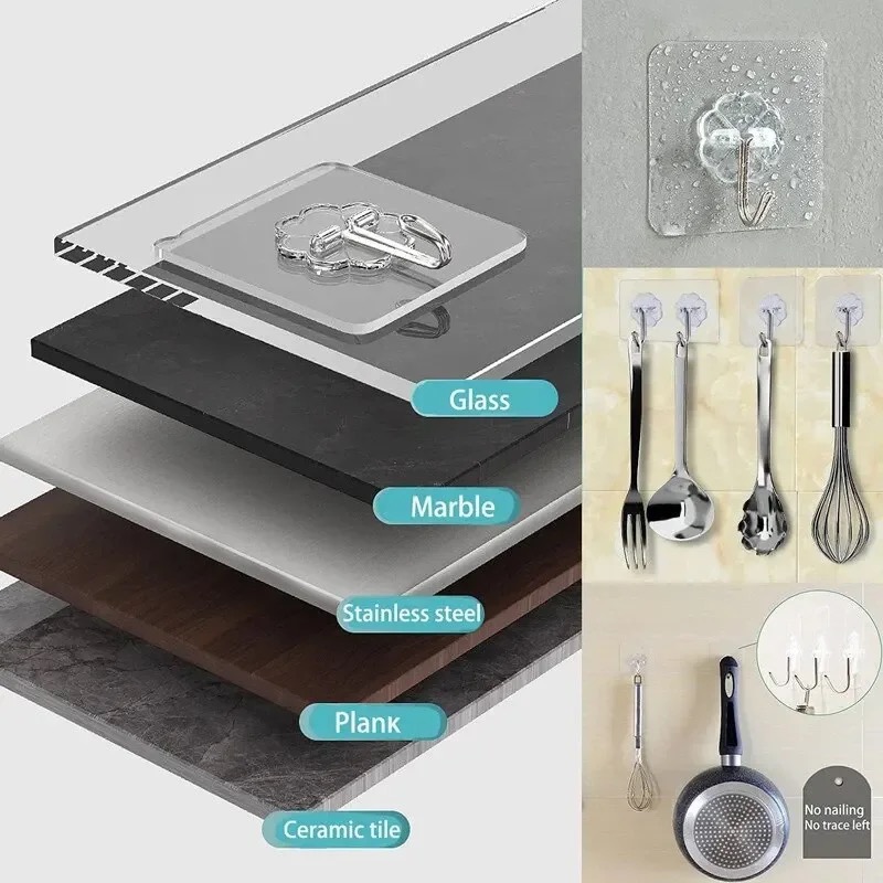 20/10PCS Hook Self-Adhesive PV - مراجعة Commercial Kitchen Organiser وسعره