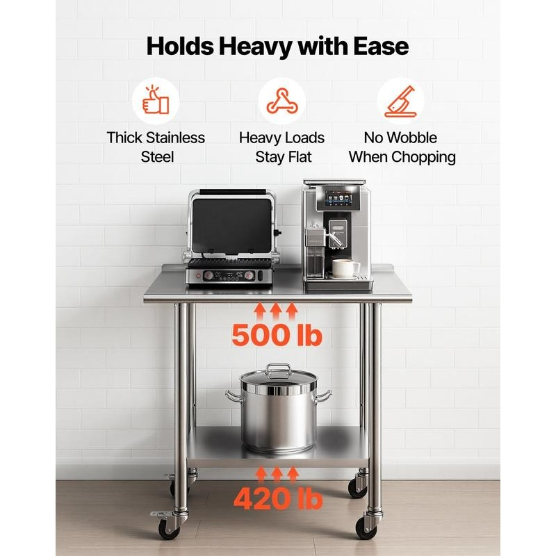 Stainless Steel Work Table, 24 - مراجعة Commercial Kitchen Prep Table وسعره