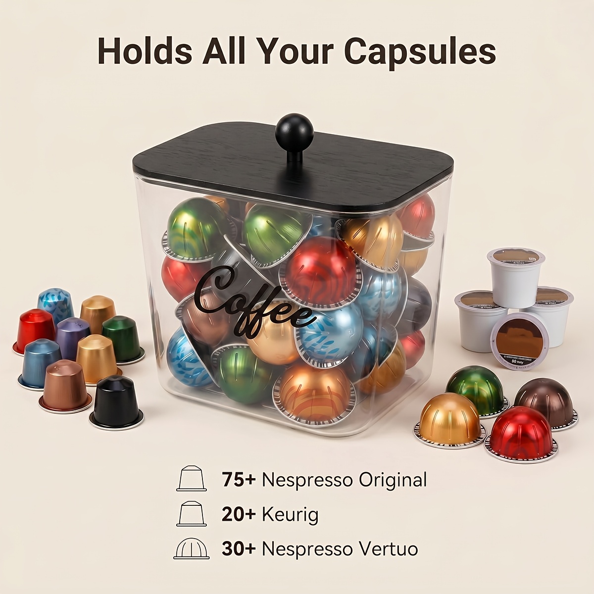 Coffee Pod Holder with Lids Pl - مراجعة Commercial Kitchen Organiser وسعره