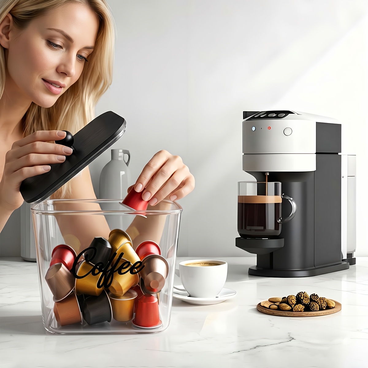 Coffee Pod Holder with Lids Pl - مراجعة Commercial Kitchen Organiser وسعره