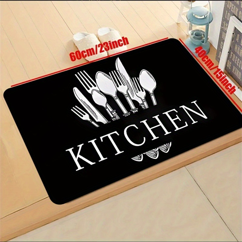 1 Piece Black Kitchen Floor Ma - مراجعة Kitchen Flooring Commercial وسعره