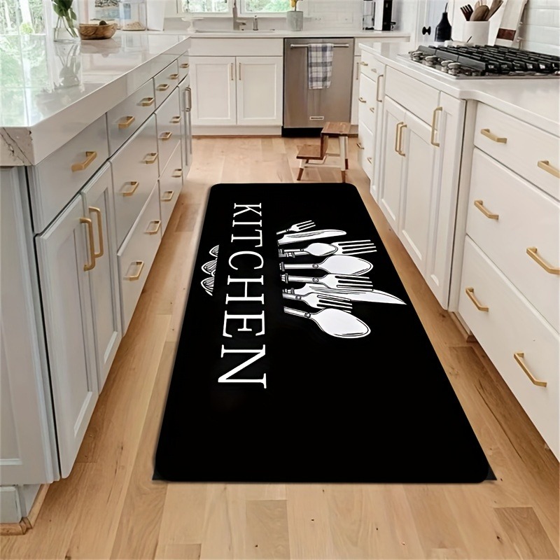 1 Piece Black Kitchen Floor Ma - مراجعة Kitchen Flooring Commercial وسعره