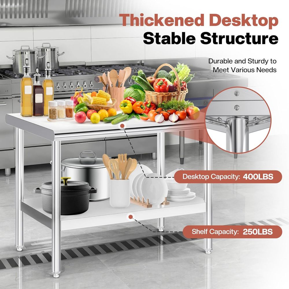 30x48 Inch Stainless Steel Pre - مراجعة Commercial Kitchen Prep Table وسعره