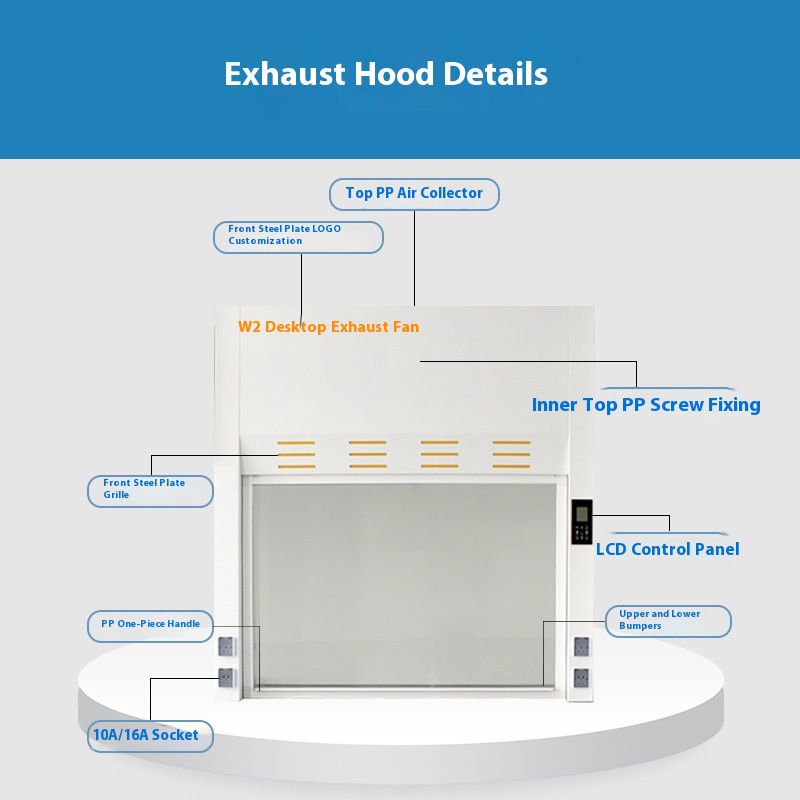 Steel Glass Edges Laboratory E - مراجعة Commercial Exhaust Hood وسعره