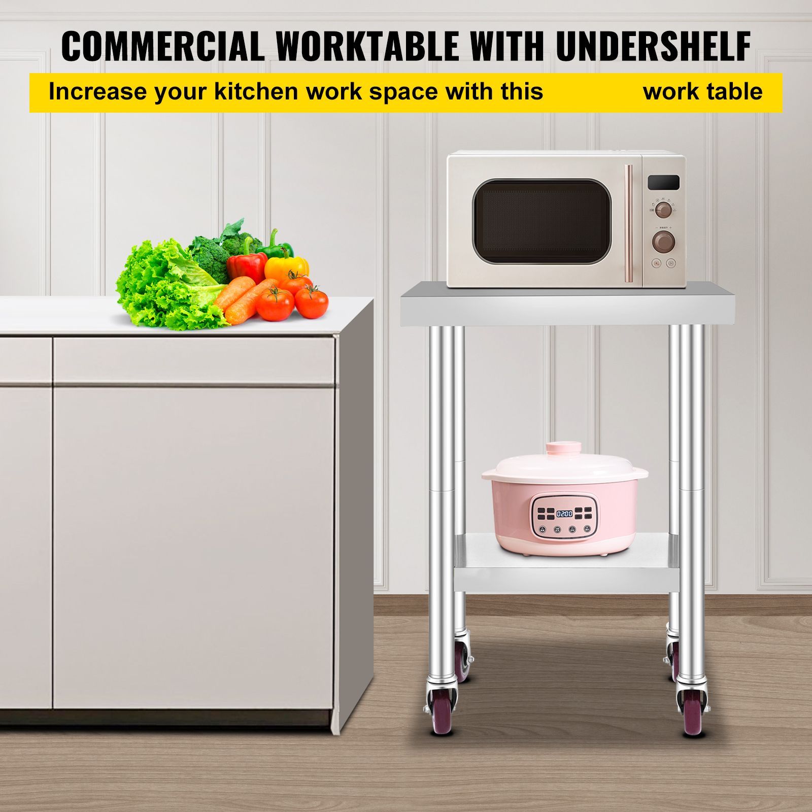 Stainless Steel Work Table 24  - مراجعة Commercial Kitchen Prep Table وسعره