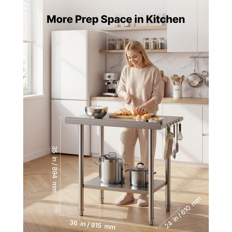 Stainless Steel Work Table, 24 - مراجعة Commercial Kitchen Prep Table وسعره