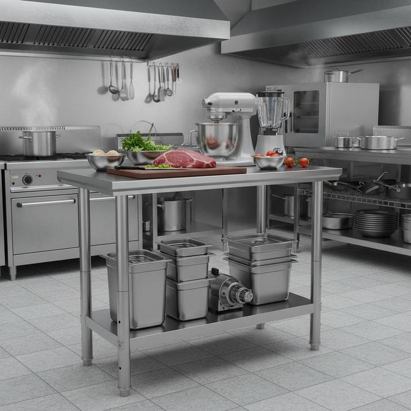 Metal Workstation 900x600x800  - مراجعة Commercial Kitchen Prep Table وسعره