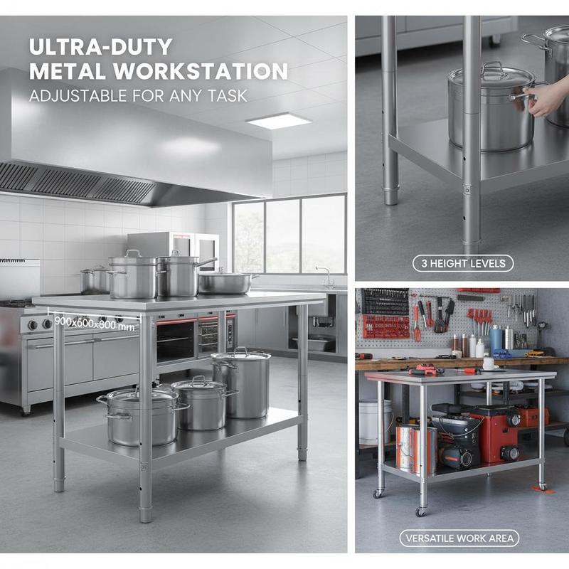 Metal Workstation 900x600x800  - مراجعة Commercial Kitchen Prep Table وسعره