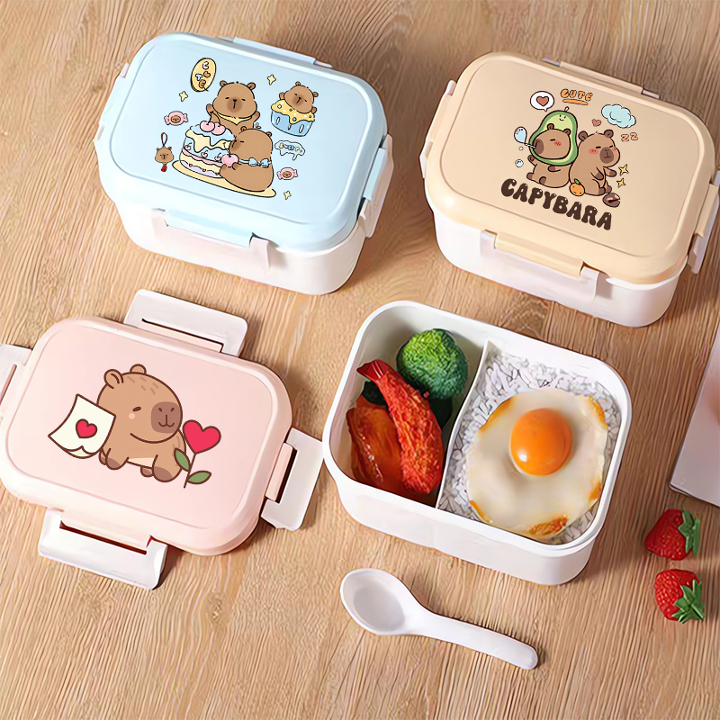 Capybara Bento Lunch Box Carto - مراجعة Commercial Kitchen Utensil Organizer وسعره